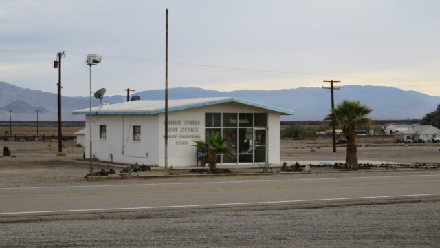 Pošta v Amboy pri Roys Motel Cafe na Route 66, historické miesto